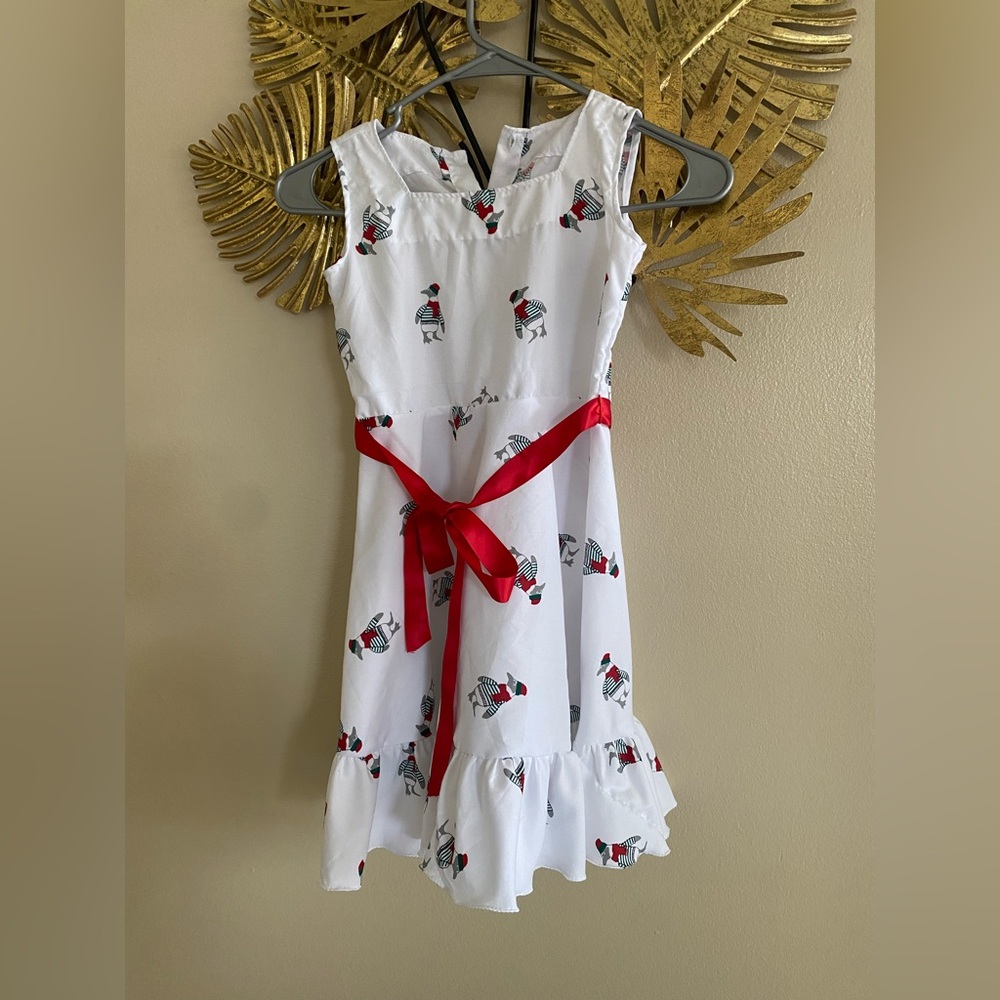 Adorable White Dress with Red Accents
